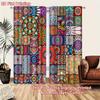 2PC Bohemian Mandala Patchwork Curtains - Vibrant Hippie Print Window Drapes for Living Room Bedroom Decor