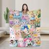 Cute Sylvanian Families Soft Warm Blankets  Camping Plush Throw Blanket Funny Bedroom Flannel Bedspread Sofa Bed Cover