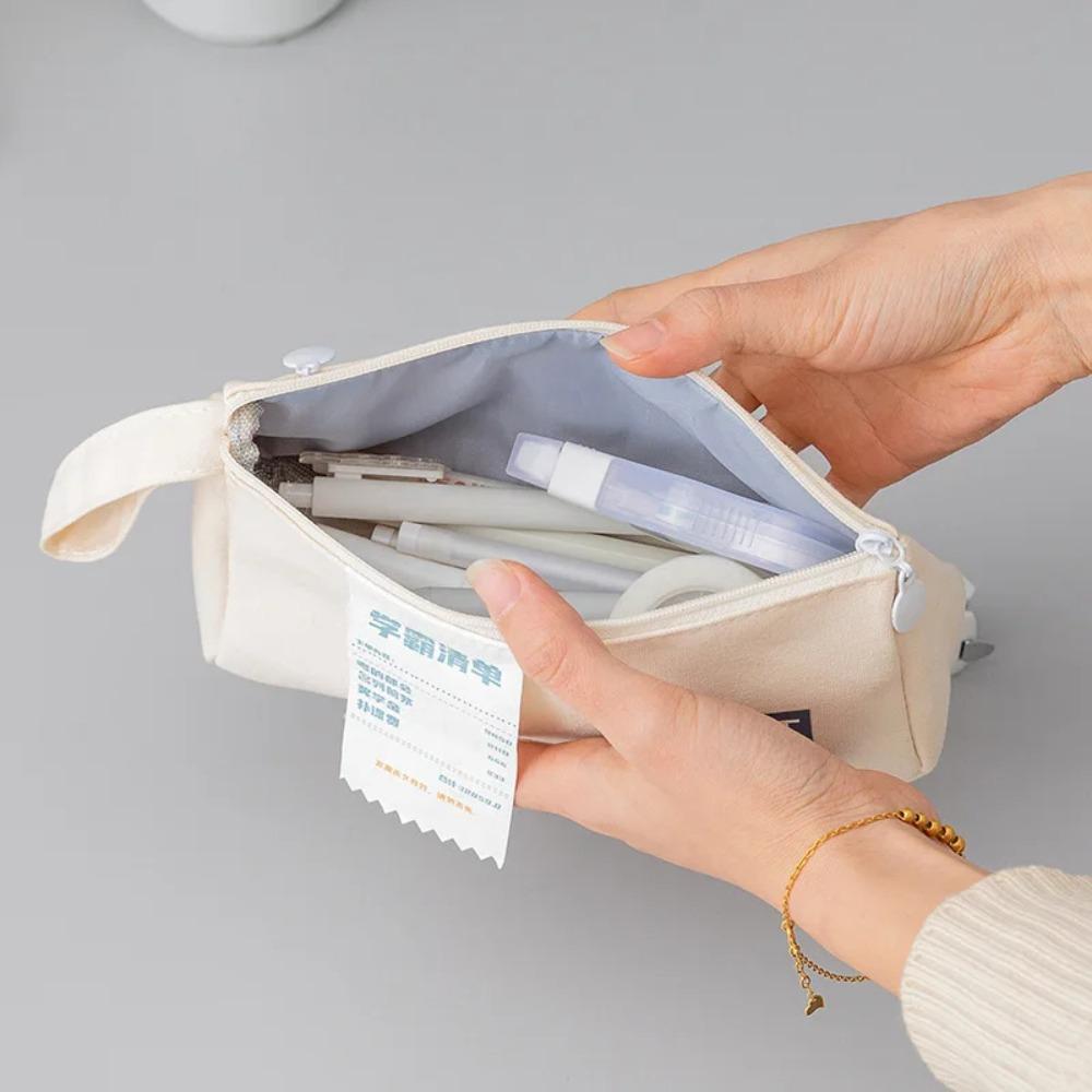 

Canvas Stationery Bag Large Capacity Pencil Case Portable Storage Bag