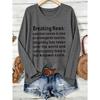 New Long-sleeved Women's Tops for Spring, Autumn, and Winter| Breaking News Funny English Text Print | Simple, Stylish, Elegant, Casual,