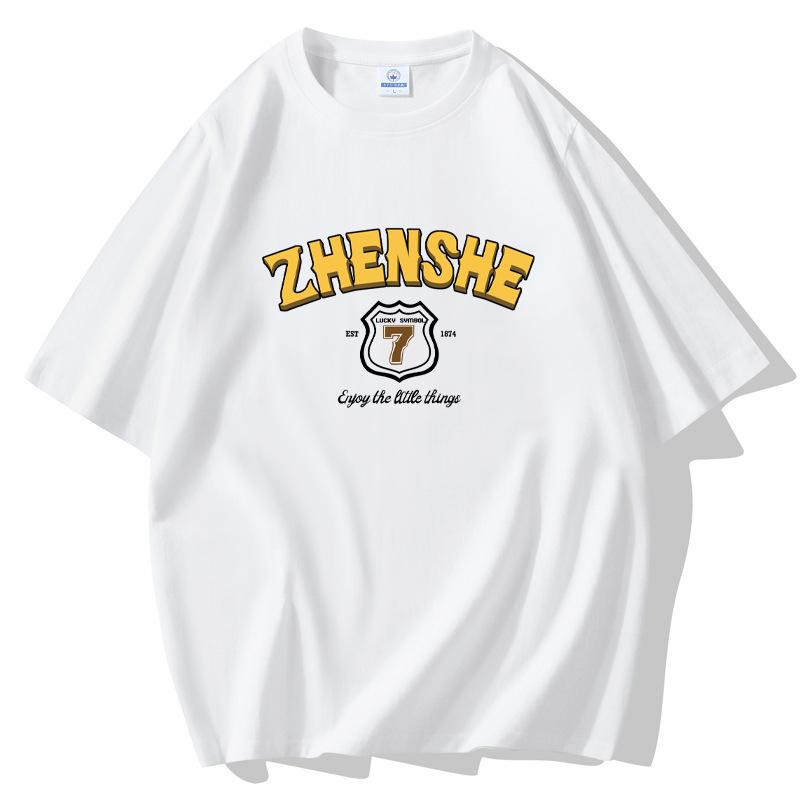 Man's Short Sleeves Loose T-shirt 100% Cotton Casual Tee Size S-5XL