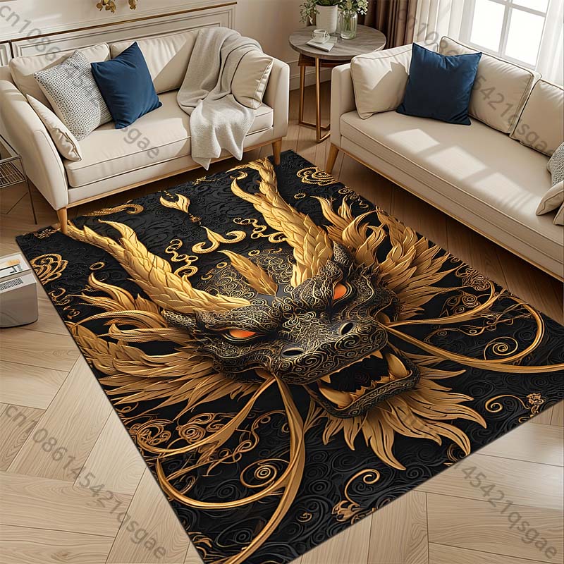 3D HD Printing Mysterious Oriental Dragon Theme Carpet Living Room Bedroom Sofa Office Large Area Mat Home Decor Rug Magic Gift