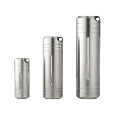 Portable Waterproof Pills Box Stainless Steels Pocket Keychain Pills Holder Light Weight Travel Case Medicine Bottles
