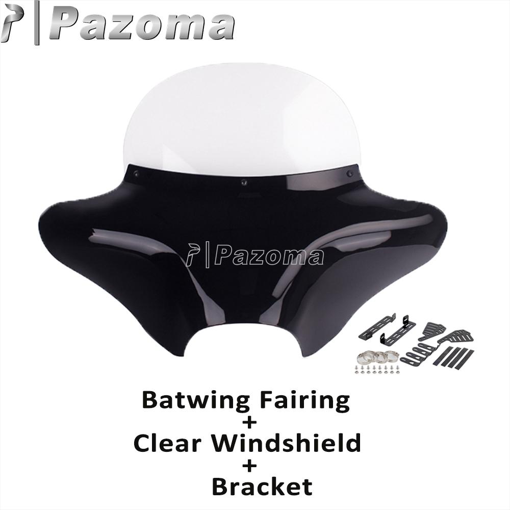 

ABS пластиковый передний обтекатель Batwing универсальный мотоцикл для Harley Road King Softail Suzuki VL800K1 Honda VT750 VT1100 Shadow