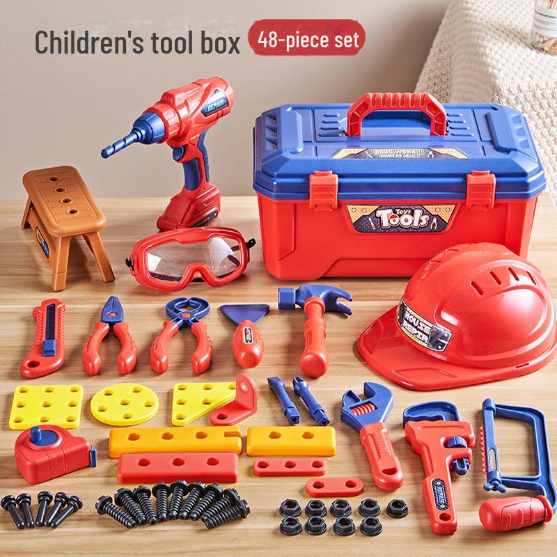 Children's Electric Repair Tool Set: Screw-Tightening Simulation Toy for Boys, 2-Year-Old Storage Combo.