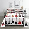 fashion Music Sheet Set Piano Keyboard Music Note Printed Bed Flat Sheet With Pillowcase Polyester Bedding