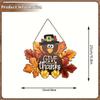 Thanksgiving Turkey Sign Decoration Handmade Wood Front Door Hanger Festival Wall Hanging Wreath Accessory with Lanyard