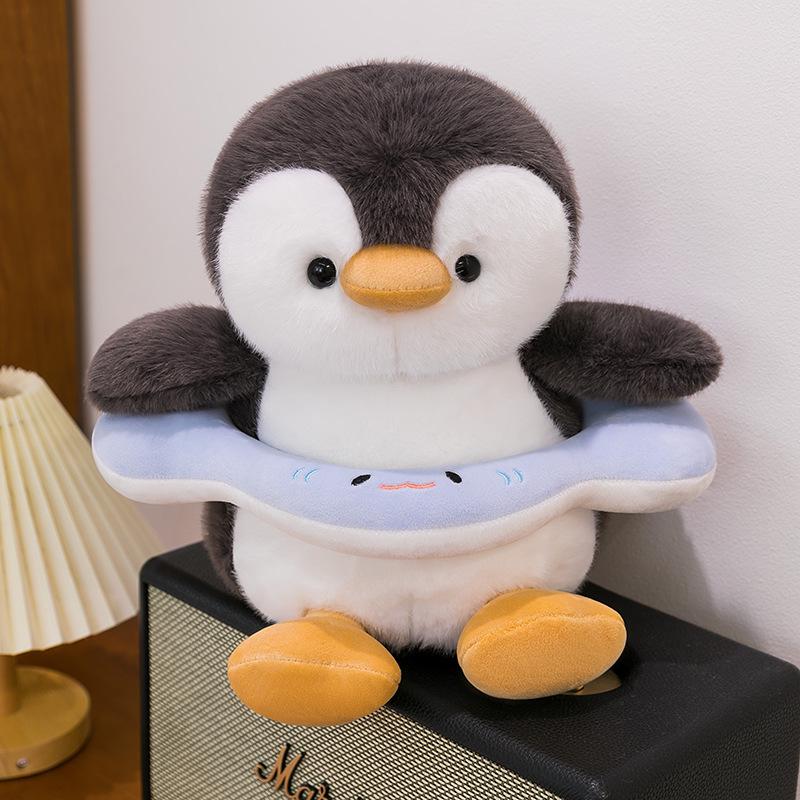 

Penguin Plush Toy Cartoon Swim Ring Pillow for Children 30 cm