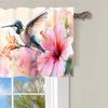 1 Panel Floral Hummingbird Window Valances, Colorful Animal Window Treatment Decor Curtains Rod Pocket Valances for Kitchen/Living Room, 54" X 18"