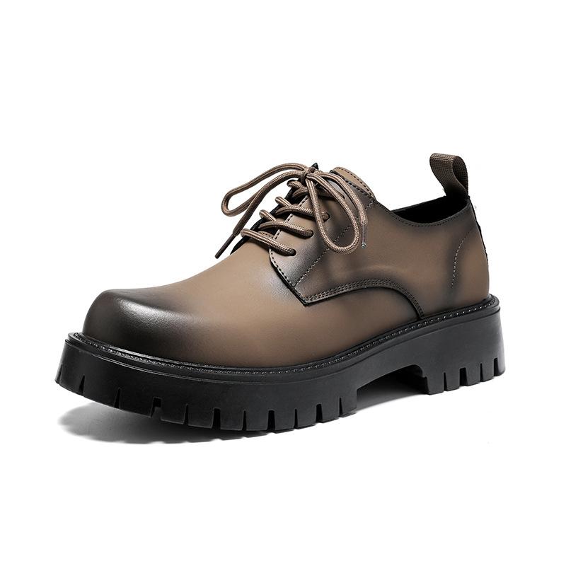 

Кожаные туфли мужские в британском стиле черные с большой головой повседневные деловые туфли для свадебного костюма жениха 4135-R 44 хаки