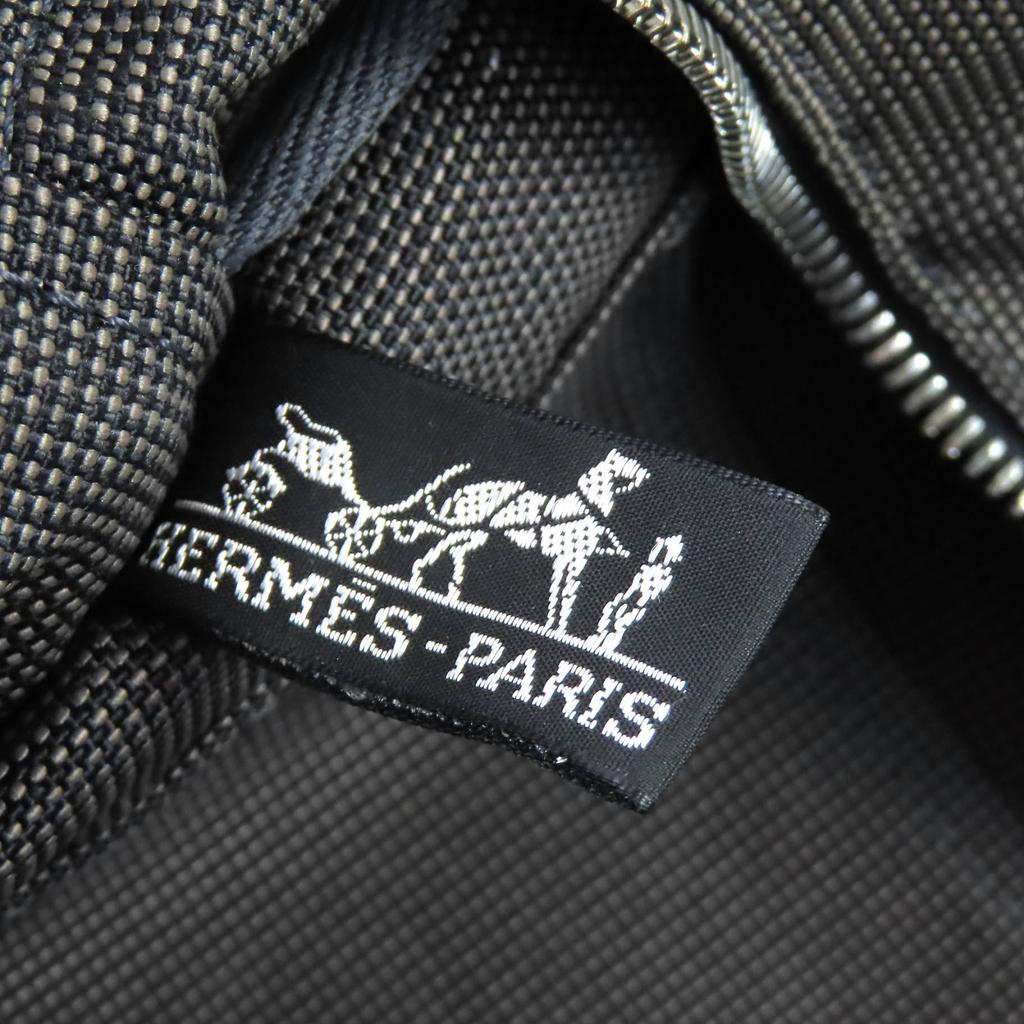 Excellent HERMES Tote Bag Her Line MM Serie Button Canvas Handbag Gray Women Used