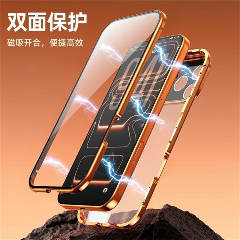 Case For Honor 600 Pro 360 Full Case Double Sided Magnetic Adsorption Metal Capa Tempering Glass Protect Cover