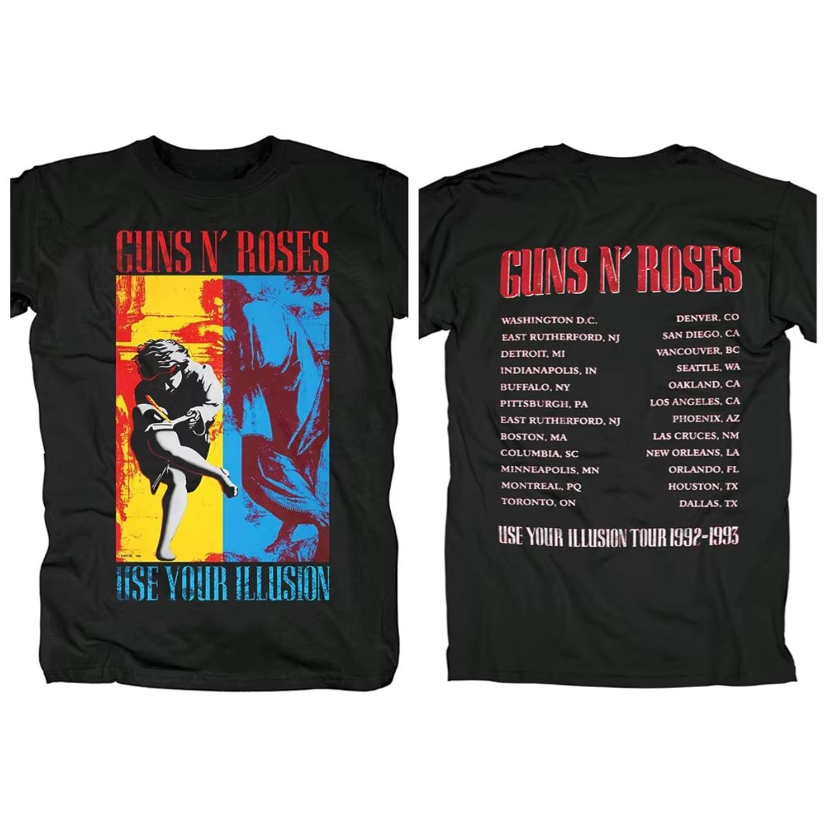 Guns N Roses Use Your Illusion I album 100 cotton Mens Tshirt Dont Cry  Dont you cry tonight music Short Sleeve Tshirt S