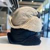 Lei Feng Hat Waterproof Winter Hat with Ear Flaps Solid Color Thickened Plush Lining Windproof Cold Resistant Outdoor Cap