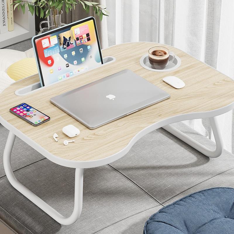Versatile Foldable Laptop Desk with Cup Holder & Phone Stand ,Portable Bed Tray for Breakfast, Ideal for Floor Reading & Writing