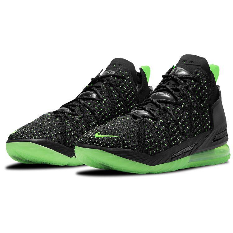 Nike LeBron 18 Dunkman Sneakersy Unisex Czarne Elektryczno-Zielone CQ9283-005