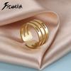 Personalized Finger Ring For Woman Men Family Engrave Custom Couple Lover Gift Metal Stainless Steel Gold Color Jewelry