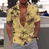 Camicia Comoda da Uomo Albero di Cocco Stampa 3D Hawaiana Spiaggia S-6XLl Manica Corta Top alla Moda Casual