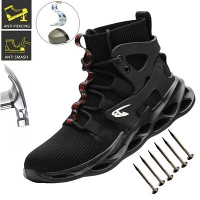 Mesh Indestructible Light Breathable Sneaker For Men Steel Toe Safety Shoes Puncture-Proof Male Boots Adult Work Botas
