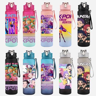 Anime K-Pop Lovci démonů Postava Kelímek na vodu Velká kapacita Venkovní Přenosná Láhev na pití s provázkem Dárek pro chlapce a dívky