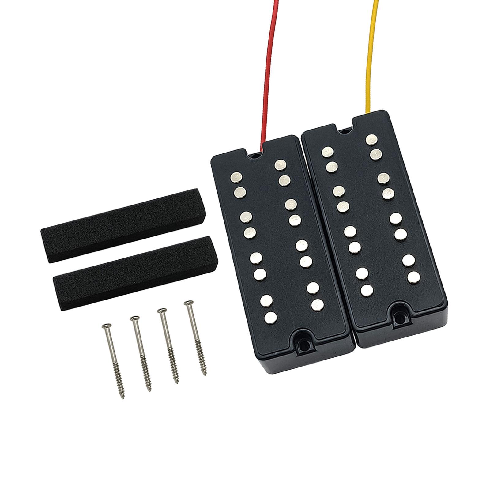 

Double Coil Electric Bass Pickup Neck and Bridge Guitar Parts, 4 Strings Bass Pickups Double Noise Reductions Pickups 1