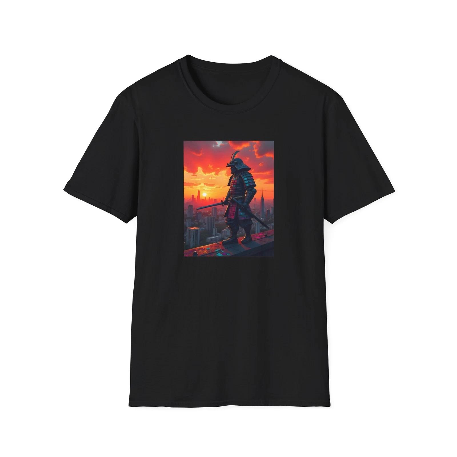 Samurai Sunset T-Shirt, Artistic Graphic Tee, Unisex Apparel, Gift for Him, Cool S