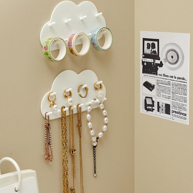 Wall Mounted Jewelry Hooks Jewelry Organizer, No Punching Rings, Earrings, Necklaces, Hanging Racks For Women'S Jewelry Storage