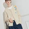 Sweater Cardigan Women's Spring and Autumn Flower-embroidered Knitted Cardigan Casual Loose Sweater Coat Top
