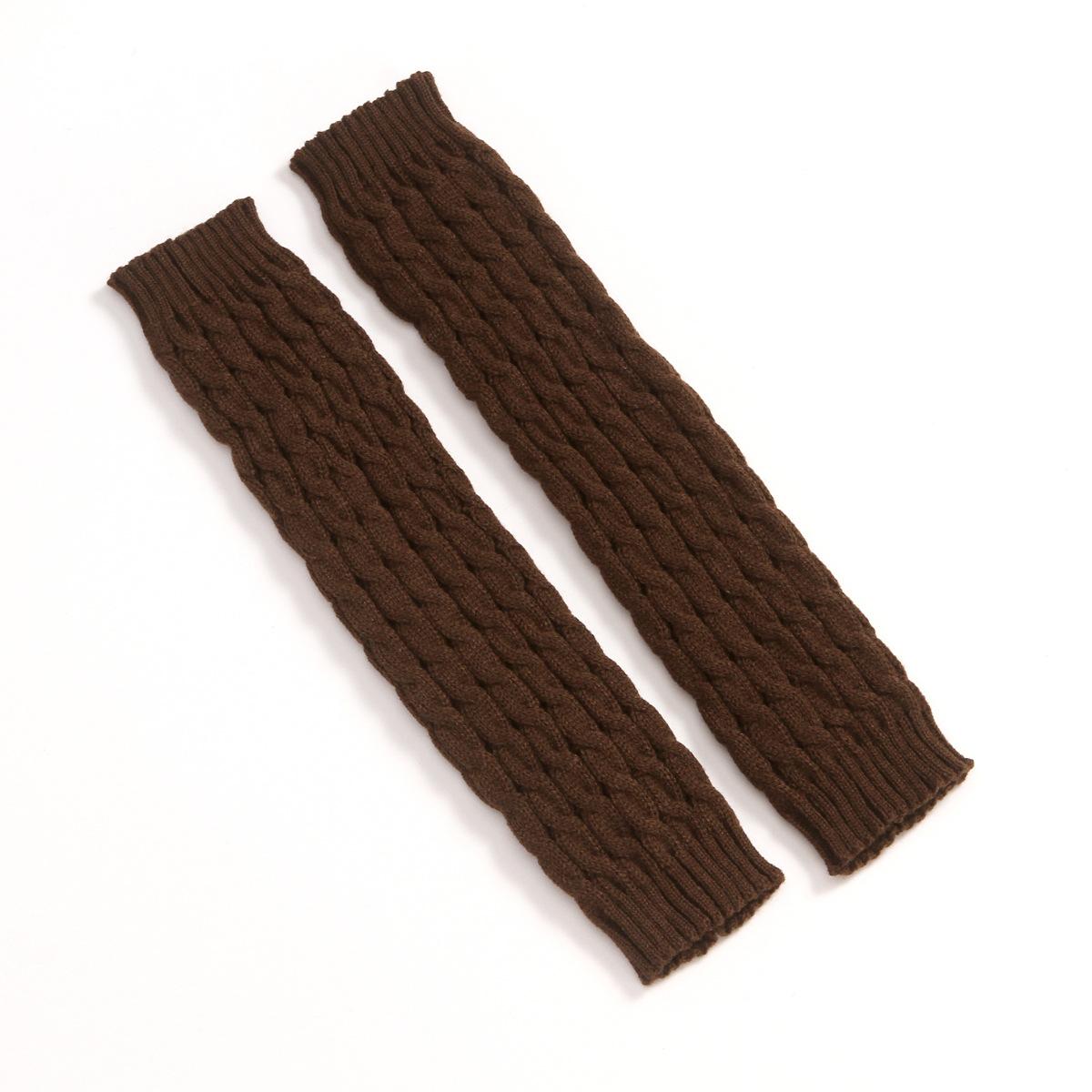 

Длинный шерстяной чехол для носков 42 см, осенне-зимний женский вязаный чехол для ног, теплый чехол для ног кофейный