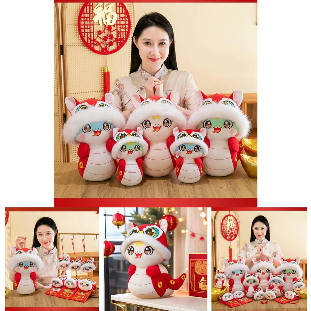 Adorable Plush Snake Year Mascot Doll Cute Decorative Keychain Perfect For Gifts