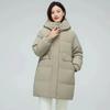 Down Padded Jacket Women's Mid-length Autumn and Winter Hooded Thick Jacket Loose Bread Jacket Padded Jacket