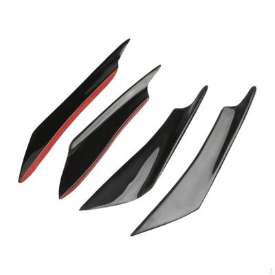 4 Pieces Front Bumper Diffuser Accessory for Attachment Car Replacement Black