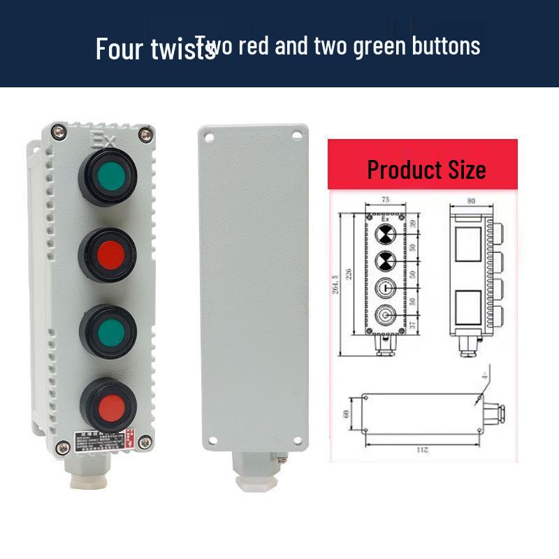 LA53 Explosion-Proof Emergency Stop & Self-Locking Control Switch Box (1H/2H/3H)