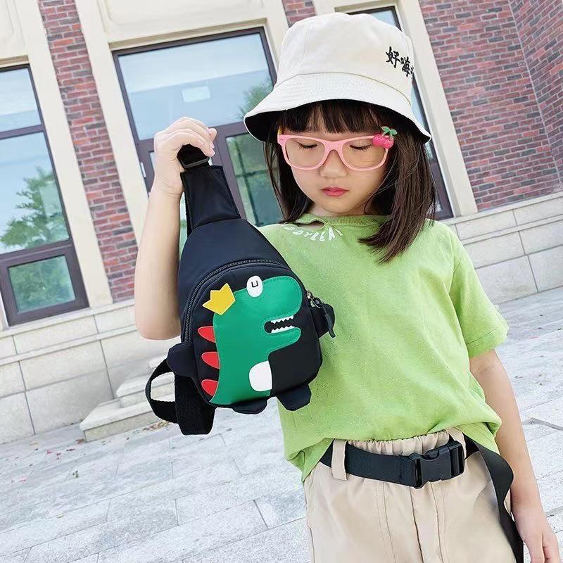 Desenhos animados dinossauro crossbody bolsas meninos meninas bonito crianças peito bolsas ombro mensageiro mochila de viagem para crianças