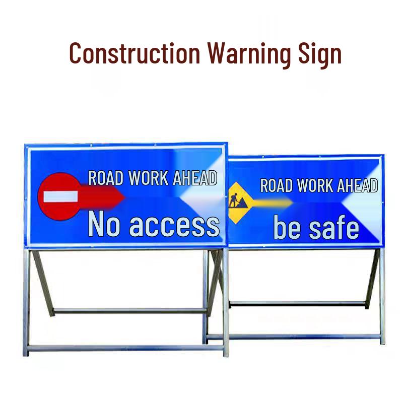 Reflective Construction Ahead Sign with Speed Limit & Traffic Indicators