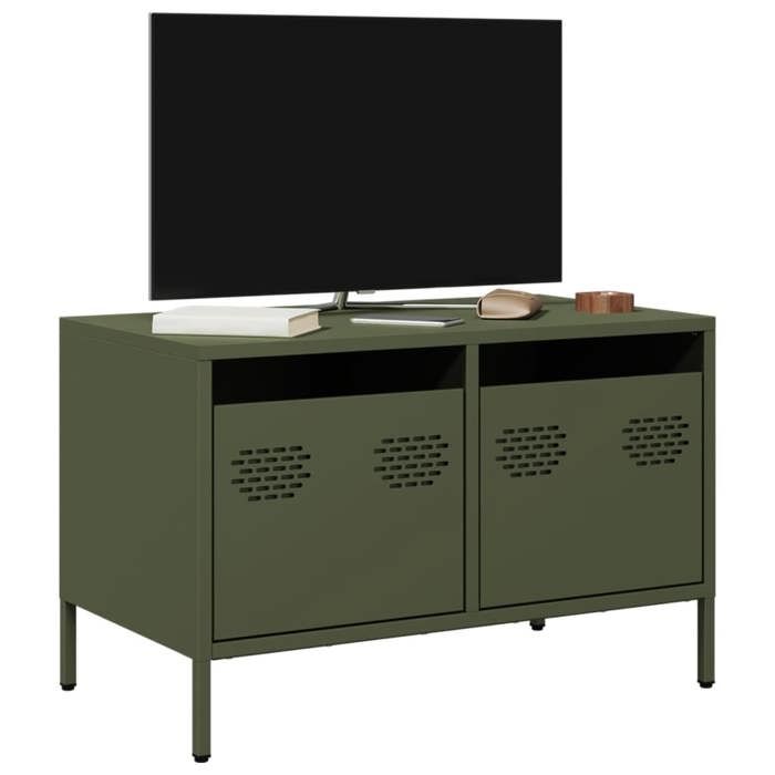 VidaXL TV Cabinet Olive Green 68x39x43.5 Cm Cold-rolled Steel, TV Stand, TV Buffet, Hi-fi Cabinet, TV Bench, Cabinet In 851236