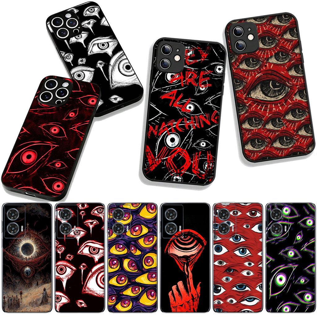 Cover for Apple iPhone 17 16 11 Pro XS Max XR 6 7 8 Plus 16E SE 2020 Air 5 SE2 Phone Case Eyes Spooky Scary Face