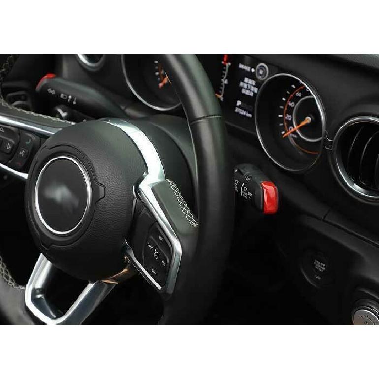 For Jeep Wrangler JL 18-2024 Fiery Red Rain Wiper Control Lever Cover Trim 2PC