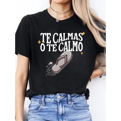 Damen Spanisches Alphabet - T-Shirt mit Aufdruck - Spanisch lernen, Lässige Kurzarm-Rundhalsbluse für den Spanischunterricht & Freizeit