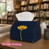 1pc, 2d Flat Printing, Tissue Box Simple Yellow Flower Pattern Printed Tissue Box, Suitable for Bathrooms, Living Rooms, Bedrooms, Dressing Tables, Co