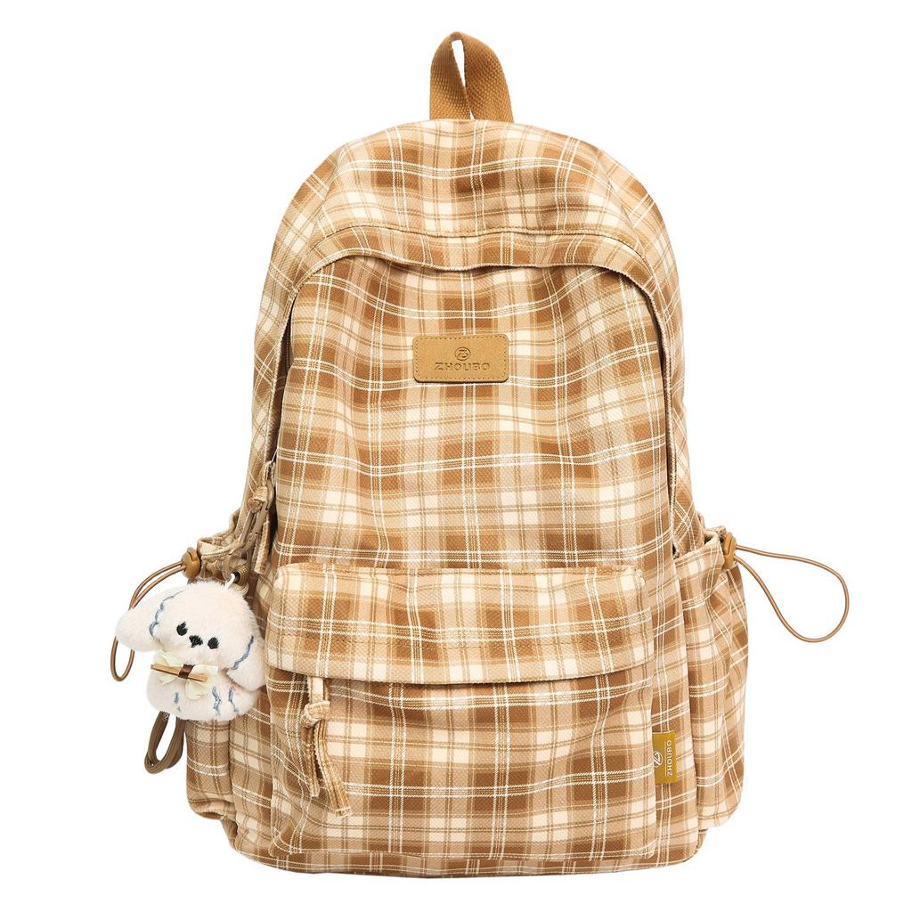 Schultasche Britischer Retro-Karopack Rucksack Mädchen Mittelschülerin Schultasche Große Kapazität Ins High School College Student Vielseitiger Rucksack