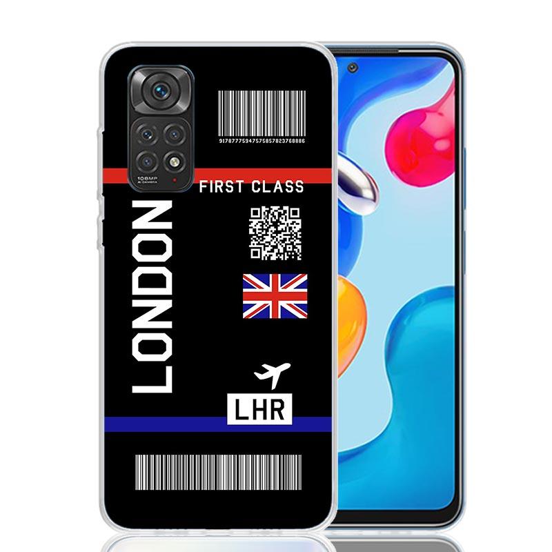 Airline Ticket Barcode Phone Case For Xiaomi Redmi Note 15 14 13 12S 12 Pro Plus 11S 11E 11 11T 10S 10 Art Soft Pattern Cover Re
