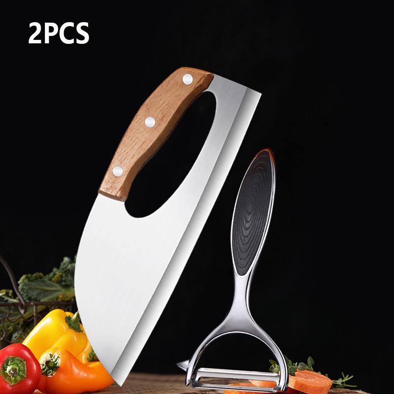 WXCOO Meat Cleaver Knife Kitchen Chef for Vegeable Meat Cutting Chopper Stainless Steel Effort Saving Kitchen Knife Accessories