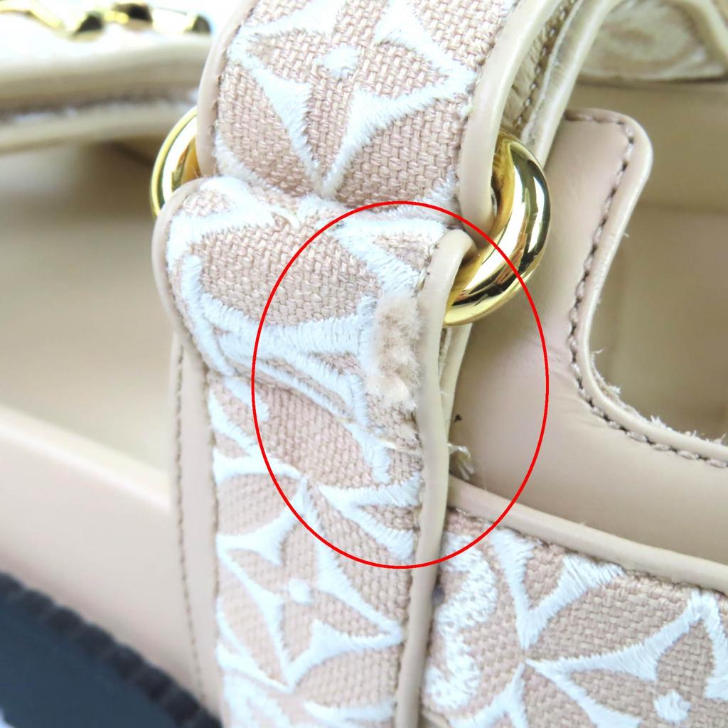 Great LOUIS VUITTON Sandals LV Sunset beige Monogram Jaguar Women 37 1AHNL4 Used