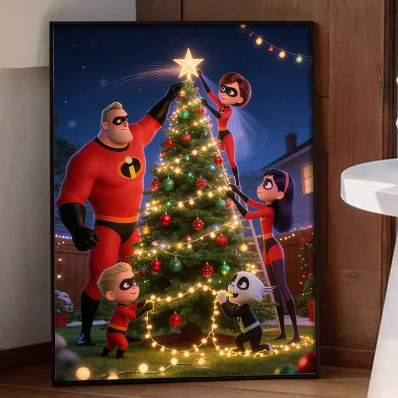 Disney Diamond Art Painting Kit 5D Diamond The Incredibles Painting Dot Art Gemstone Crystal Paint Diamond Home Wall Decor