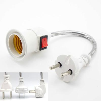 220V LED Lamp Base Holder Light Socket Bulb Power E27 Socket With Switch EU US Plug Energy Saving Lampada Table