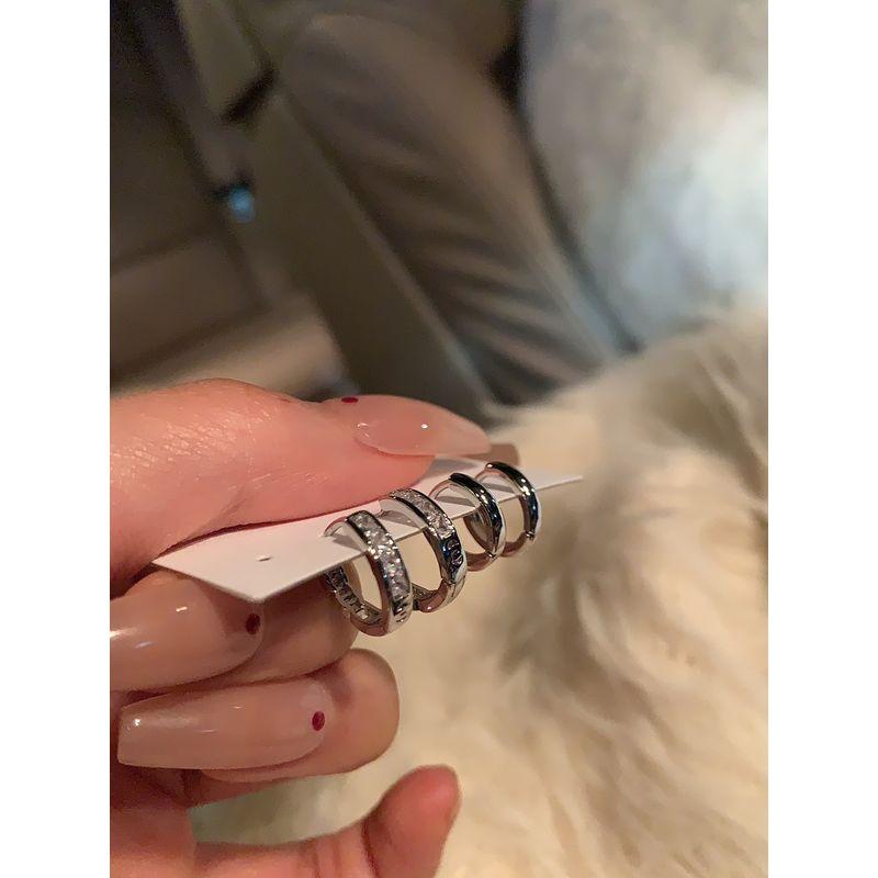 

[Young Adult Billion] 4-Piece Set Removal-Free before Sleep Exquisite and Versatile Earrings Special-Interest Earrings Female Fancy Earrings