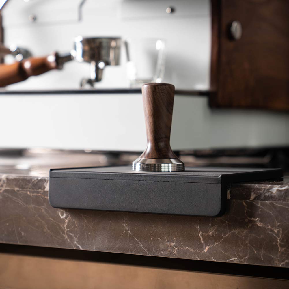 watchget Tamper Mat Coffee Tamper Coffee Mat Extra Thick Tamping Mat Heat Resistant Espresso Mat Silicone Protect Tables and Holders Black