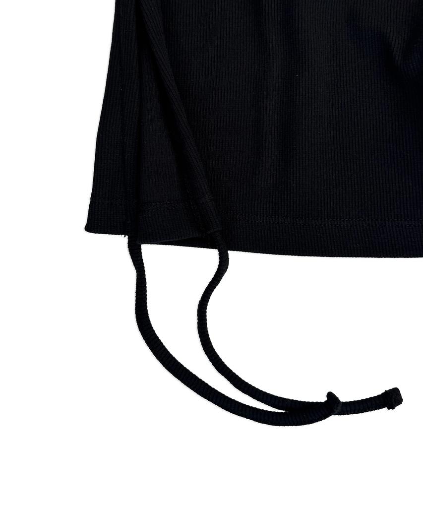Eonyujeulaeb Crosspatch String Sleeveless Top (Black)