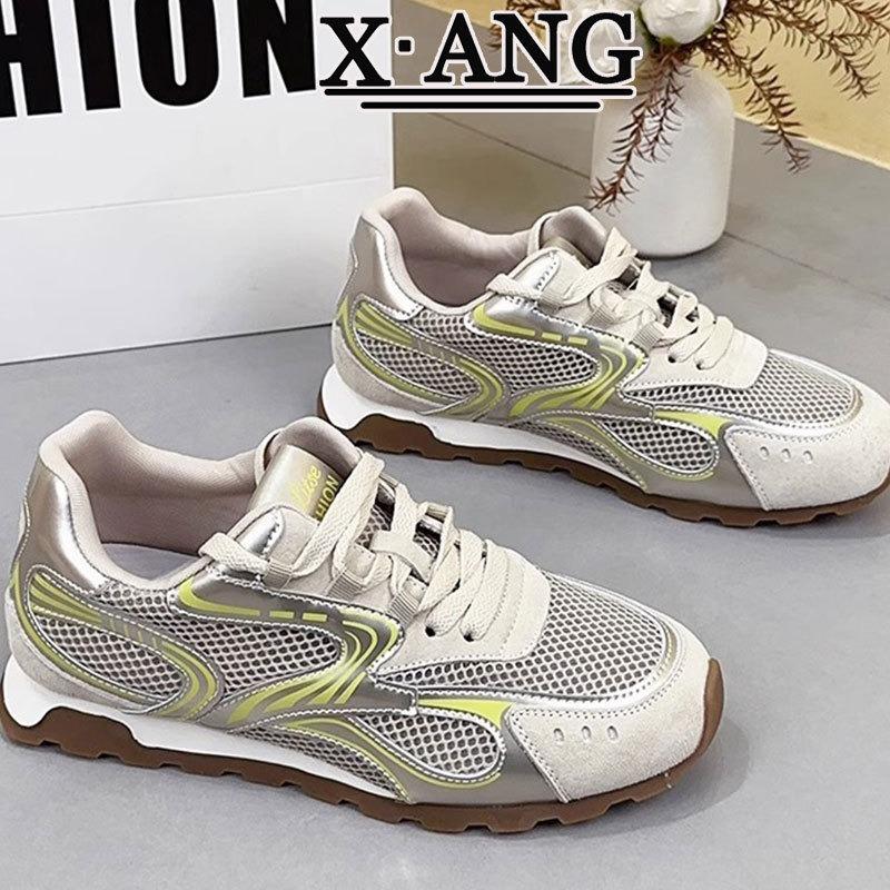 

Summer mesh breathable women s shoes genuine leather women s new soft-soled casual little white shoes 40